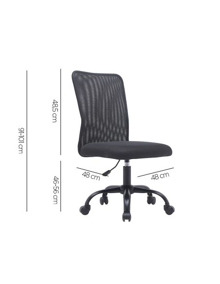 Silla Q-Connect Oficina Parma Malla Sin Reposabrazos Alt Max 990 Anc 480 Prof 590 Color Negro