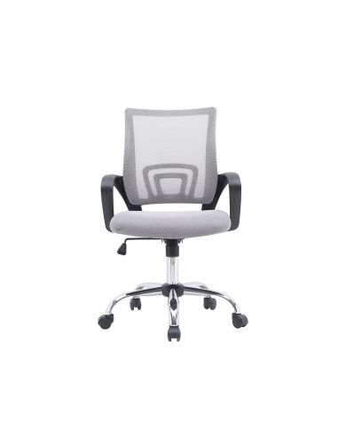 Silla Q-Connect Oficina Siena Malla Base Metalica Alt Max 1000 Anc 560 Prof 570 Ruedas Premium Color Blanco Gris