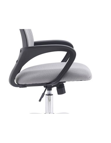 Silla Q-Connect Oficina Siena Malla Base Metalica Alt Max 1000 Anc 560 Prof 570 Ruedas Premium Color Blanco Gris