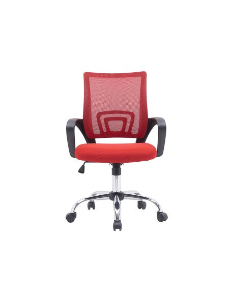 Silla Q-Connect Oficina Siena Malla Base Metalica Alt Max 1000 Anc 560 Prof 570 Ruedas Premium Color Negro Rojo