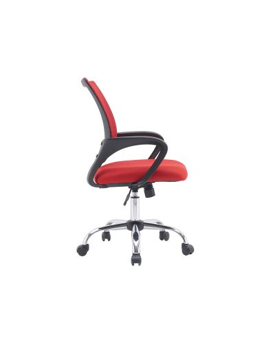 Silla Q-Connect Oficina Siena Malla Base Metalica Alt Max 1000 Anc 560 Prof 570 Ruedas Premium Color Negro Rojo