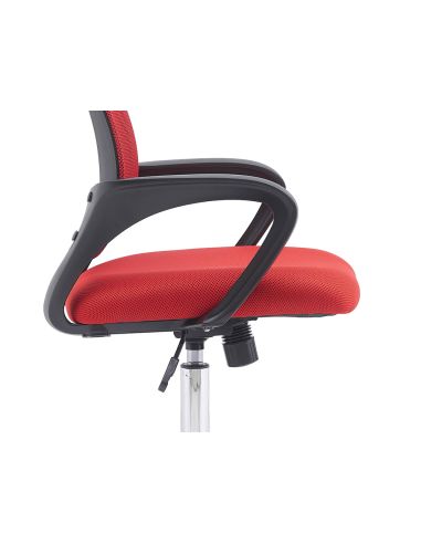Silla Q-Connect Oficina Siena Malla Base Metalica Alt Max 1000 Anc 560 Prof 570 Ruedas Premium Color Negro Rojo