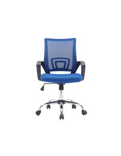 Silla Q-Connect Oficina Siena Malla Base Metalica Alt Max 1000 Anc 560 Prof 570 Ruedas Premium Color Negro Azul