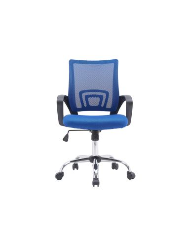 Silla Q-Connect Oficina Siena Malla Base Metalica Alt Max 1000 Anc 560 Prof 570 Ruedas Premium Color Negro Azul