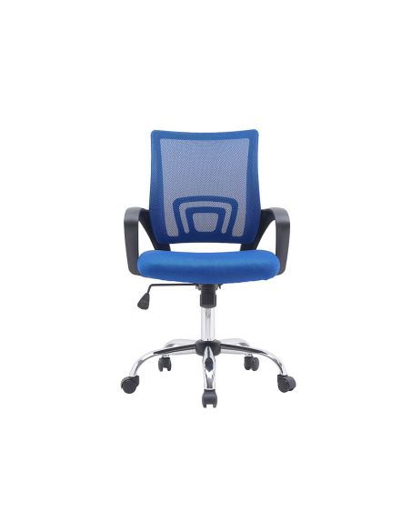 Silla Q-Connect Oficina Siena Malla Base Metalica Alt Max 1000 Anc 560 Prof 570 Ruedas Premium Color Negro Azul