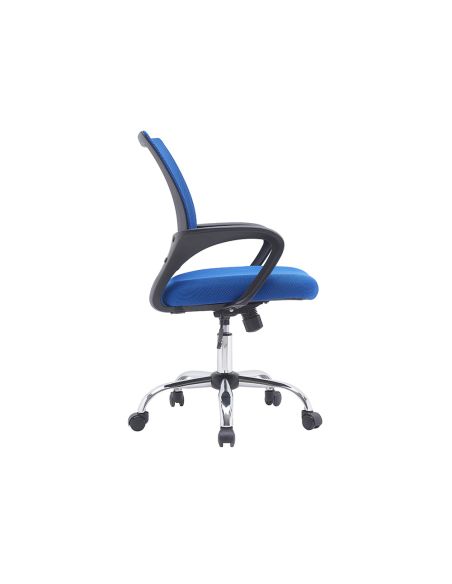 Silla Q-Connect Oficina Siena Malla Base Metalica Alt Max 1000 Anc 560 Prof 570 Ruedas Premium Color Negro Azul