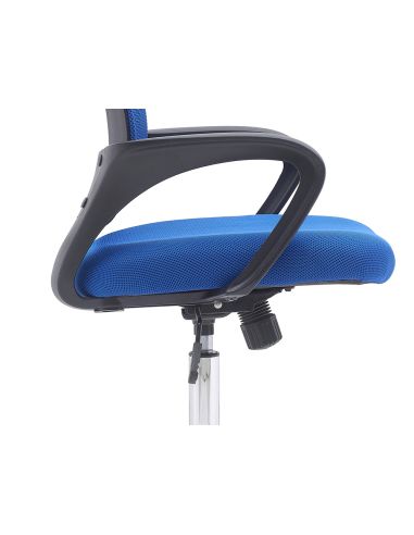 Silla Q-Connect Oficina Siena Malla Base Metalica Alt Max 1000 Anc 560 Prof 570 Ruedas Premium Color Negro Azul