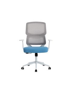 Silla Q-Connect Oficina Lucca Malla Base Metalica Alt Max 1090 Anc 700 Prof 650 Ruedas Premium Color Blanco Gris Azul