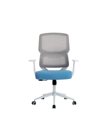 Silla Q-Connect Oficina Lucca Malla Base Metalica Alt Max 1090 Anc 700 Prof 650 Ruedas Premium Color Blanco Gris Azul