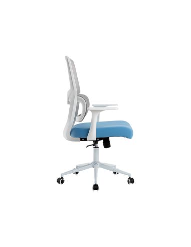 Silla Q-Connect Oficina Lucca Malla Base Metalica Alt Max 1090 Anc 700 Prof 650 Ruedas Premium Color Blanco Gris Azul