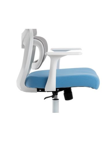 Silla Q-Connect Oficina Lucca Malla Base Metalica Alt Max 1090 Anc 700 Prof 650 Ruedas Premium Color Blanco Gris Azul