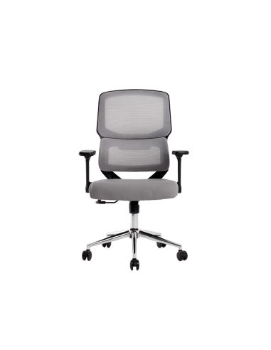 Silla Q-Connect Oficina Lucca Malla Base Metalica Alt Max 1090 Anc 700 Prof 650 Ruedas Premium Color Negro Gris