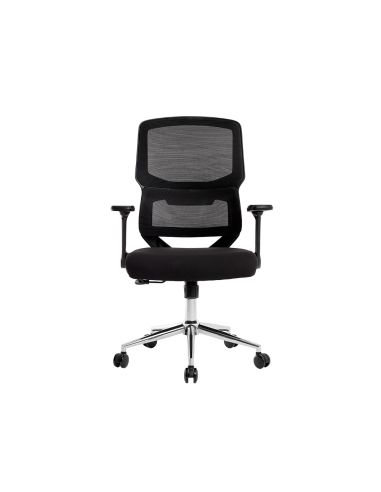 Silla Q-Connect Oficina Lucca Malla Base Metalica Alt Max 1090 Anc 700 Prof 650 Ruedas Premium Color Negro