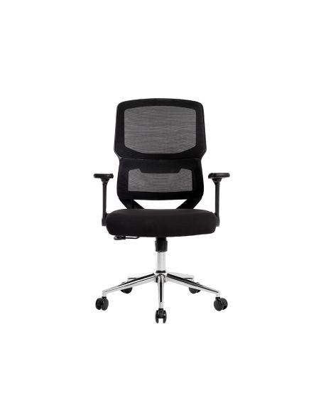 Silla Q-Connect Oficina Lucca Malla Base Metalica Alt Max 1090 Anc 700 Prof 650 Ruedas Premium Color Negro