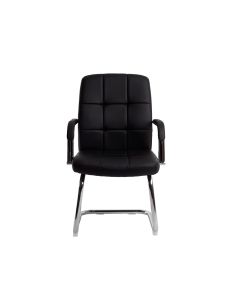 Silla Q-Connect Escritorio Pia Ve Simil Piel Base Metalica Alt Max 1050 Anc 610 Prof 680 Color Negro