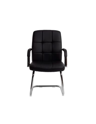 Silla Q-Connect Escritorio Pia Ve Simil Piel Base Metalica Alt Max 1050 Anc 610 Prof 680 Color Negro