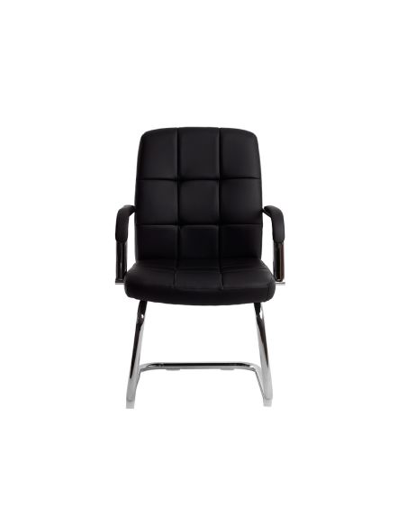 Silla Q-Connect Escritorio Pia Ve Simil Piel Base Metalica Alt Max 1050 Anc 610 Prof 680 Color Negro