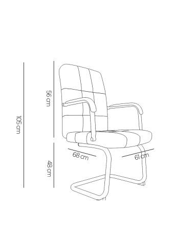 Silla Q-Connect Escritorio Pia Ve Simil Piel Base Metalica Alt Max 1050 Anc 610 Prof 680 Color Negro