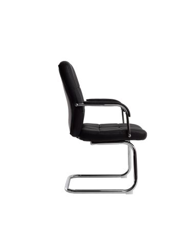 Silla Q-Connect Escritorio Pia Ve Simil Piel Base Metalica Alt Max 1050 Anc 610 Prof 680 Color Negro