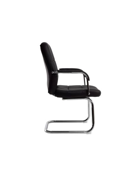 Silla Q-Connect Escritorio Pia Ve Simil Piel Base Metalica Alt Max 1050 Anc 610 Prof 680 Color Negro