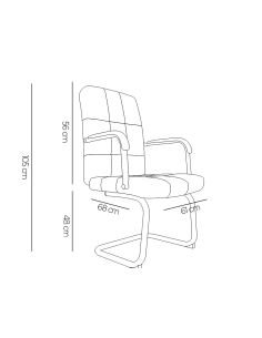 Silla Q-Connect Escritorio Pia Ve Simil Piel Base Metalica Alt Max 1050 Anc 610 Prof 680 Color Blanco 2