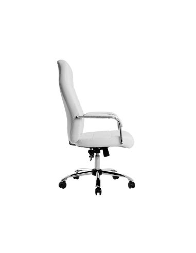 Silla Q-Connect Direccion Piav E Simil Piel Base Metalica Alt Max 1250 Anc 610 Prof 700 Mm Ruedas Premium Color Blanco