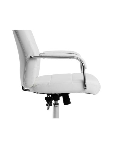 Silla Q-Connect Direccion Piav E Simil Piel Base Metalica Alt Max 1250 Anc 610 Prof 700 Mm Ruedas Premium Color Blanco