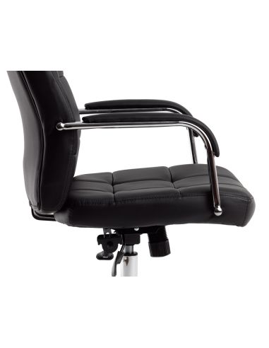 Silla Q-Connect Direccion Piav E Simil Piel Base Metalica Alt Max 1250 Anc 610 Prof 700 Mm Ruedas Premium Color Negro