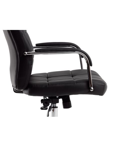 Silla Q-Connect Direccion Piav E Simil Piel Base Metalica Alt Max 1250 Anc 610 Prof 700 Mm Ruedas Premium Color Negro