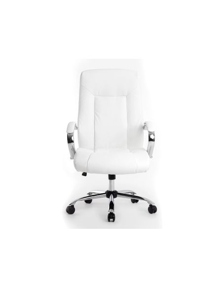 Silla Q-Connect Direccion Vero Na Simil Piel Base Metalica Alt Max 1210 Anc 650 Prof 730 Mm Ruedas Premium Color Blanco