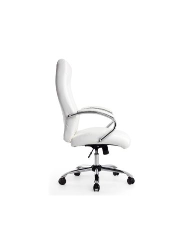 Silla Q-Connect Direccion Vero Na Simil Piel Base Metalica Alt Max 1210 Anc 650 Prof 730 Mm Ruedas Premium Color Blanco