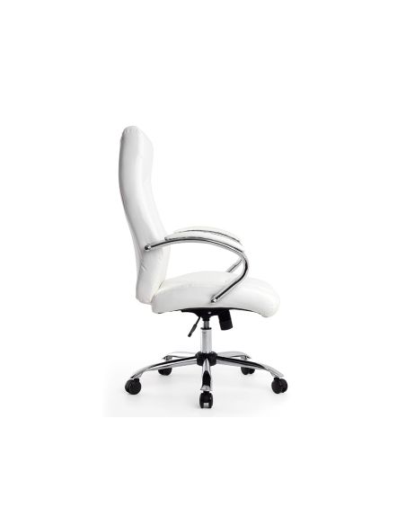 Silla Q-Connect Direccion Vero Na Simil Piel Base Metalica Alt Max 1210 Anc 650 Prof 730 Mm Ruedas Premium Color Blanco