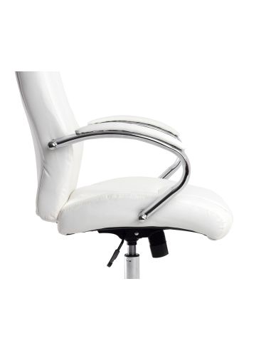 Silla Q-Connect Direccion Vero Na Simil Piel Base Metalica Alt Max 1210 Anc 650 Prof 730 Mm Ruedas Premium Color Blanco