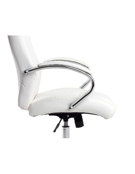 Silla Q-Connect Direccion Vero Na Simil Piel Base Metalica Alt Max 1210 Anc 650 Prof 730 Mm Ruedas Premium Color Blanco
