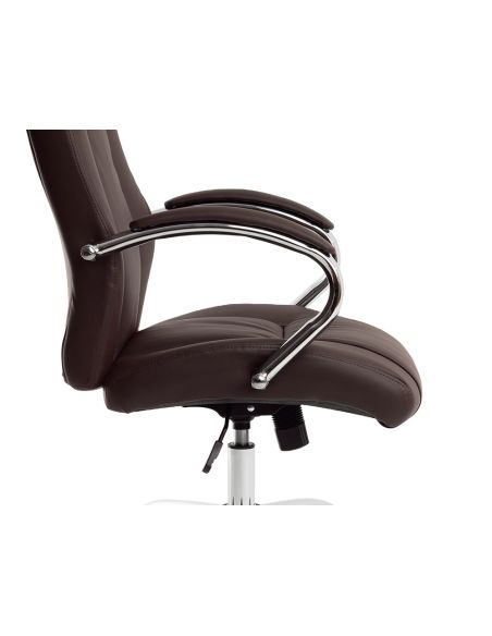 Silla Q-Connect Direccion Vero Na Simil Piel Base Metalica Alt Max 1210 Anc 650 Prof 730 Mm Ruedas Premium Color Marron
