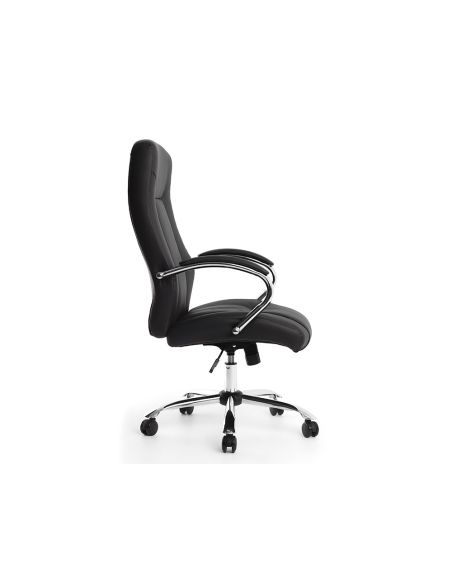 Silla Q-Connect Direccion Vero Na Simil Piel Base Metalica Alt Max 1210 Anc 650 Prof 730 Mm Ruedas Premium Color Negro