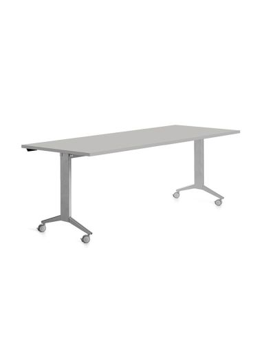 Mesa De Oficina Rocada 180X80Cm Con Tablero Abatible 90 Acabado Fd02 Gris/Gris