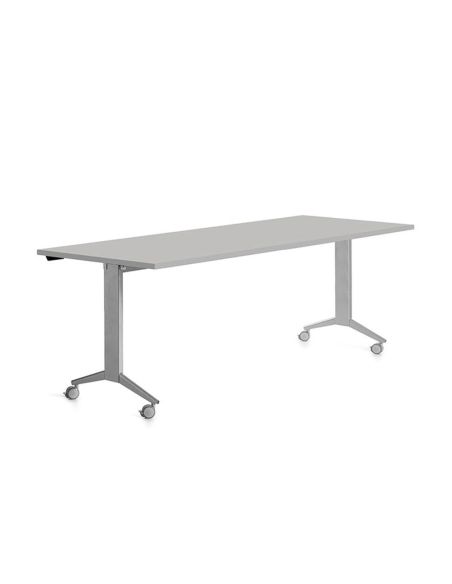 Mesa De Oficina Rocada 180X80Cm Con Tablero Abatible 90 Acabado Fd02 Gris/Gris