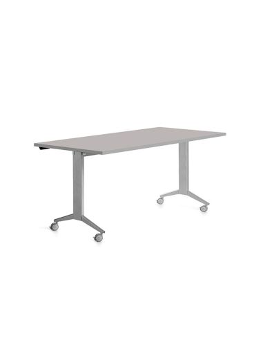 Mesa De Oficina Rocada 160X80Cm Con Tablero Abatible 90 Acabado Fd02 Gris/Gris