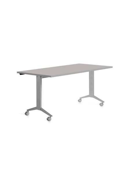 Mesa De Oficina Rocada 160X80Cm Con Tablero Abatible 90 Acabado Fd02 Gris/Gris