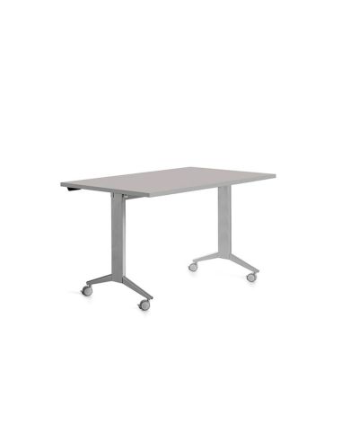 Mesa De Oficina Rocada 140X80Cm Con Tablero Abatible 90 Acabado Fd02 Gris/Gris
