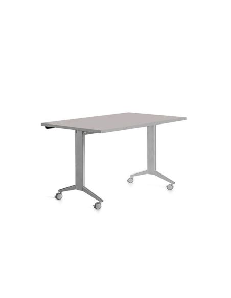 Mesa De Oficina Rocada 140X80Cm Con Tablero Abatible 90 Acabado Fd02 Gris/Gris