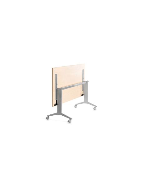 Mesa De Oficina Rocada 140X80Cm Con Tablero Abatible 90 Acabado Fd01 Gris/Haya