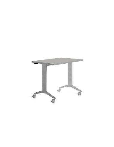 Mesa De Oficina Rocada 120X60Cm Con Tablero Abatible 90 Acabado Fd02 Gris/Gris