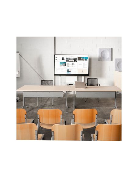 Mesa De Oficina Rocada 120X60Cm Con Tablero Abatible 90 Acabado Fd02 Gris/Gris