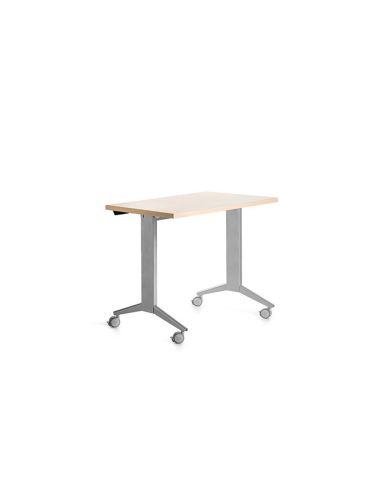 Mesa De Oficina Rocada 120X60Cm Con Tablero Abatible 90 Acabado Fd01 Gris/Haya