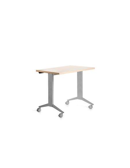Mesa De Oficina Rocada 120X60Cm Con Tablero Abatible 90 Acabado Fd01 Gris/Haya
