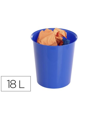 Papelera Plastico Archivo 2000 Ecogreen 100% Reciclada 18 Litros Color Azul 290X310 Mm