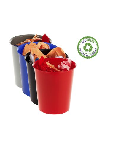 Papelera Plastico Archivo 2000 Ecogreen 100% Reciclada 18 Litros Color Azul 290X310 Mm