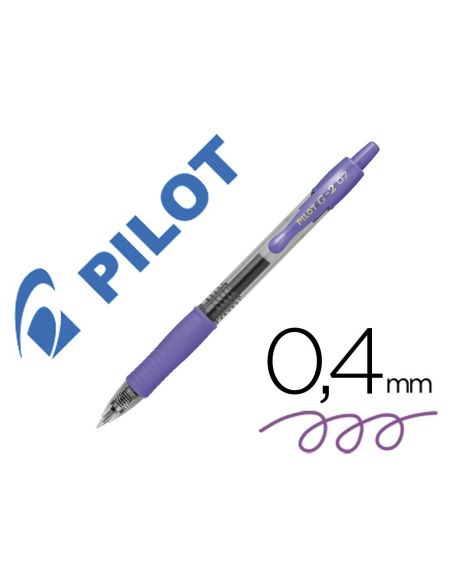 Boligrafo Pilot G-2 Violeta Tinta Gel Retractil Sujecion De Caucho